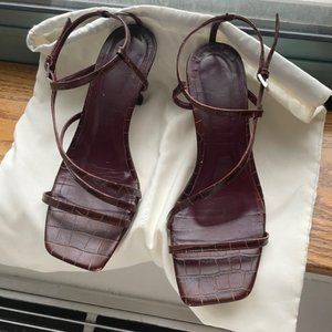 *final price drop before TRR* Staud Croc-Effect Gita Sandals in Wine - 40
